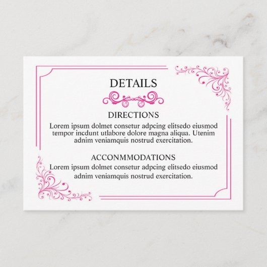 D'accompagnement Carte d'information de mariage (Devant)