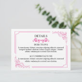 D'accompagnement Carte d'information de mariage (Debout devant)