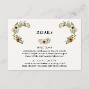 D'accompagnement Carte d'information de mariage