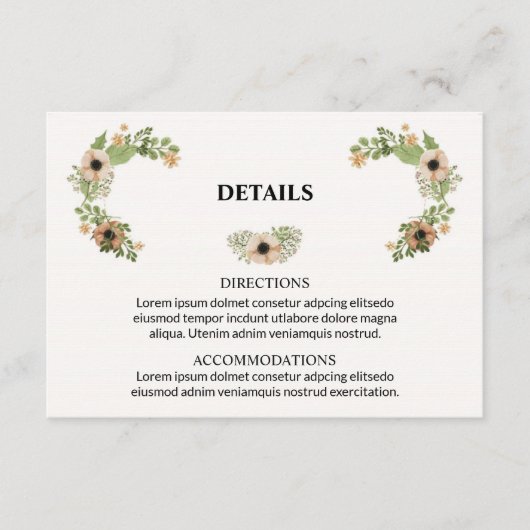 D'accompagnement Carte d'information de mariage (Devant)