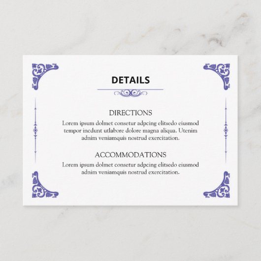 D'accompagnement Carte d'information de mariage (Devant)