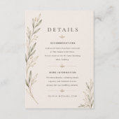 D'accompagnement Carte d'information de mariage à branche d'olivier (Devant)