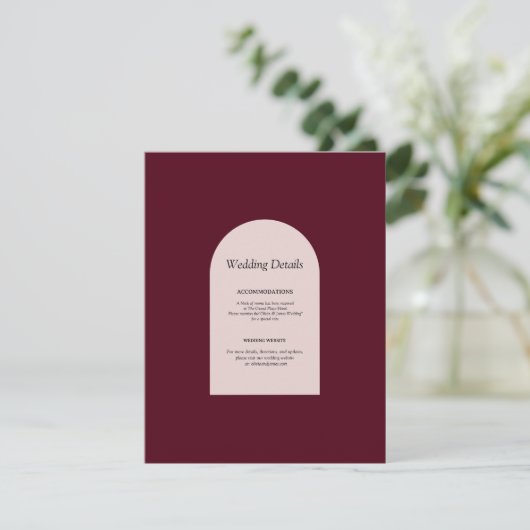D'accompagnement Carte d'information de mariage à fleurs arquées de (Debout devant)