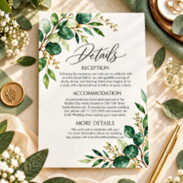 D'accompagnement Carte d'information de mariage à la verdure élégan