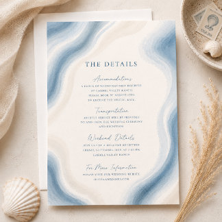 D'accompagnement Carte d'information de mariage à l'aquarelle côtiè