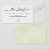 D'accompagnement Carte d'information de mariage à l'aquarelle - Enc (Devant / Derrière)