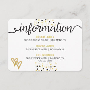 D'accompagnement Carte d'information de mariage à points de confett