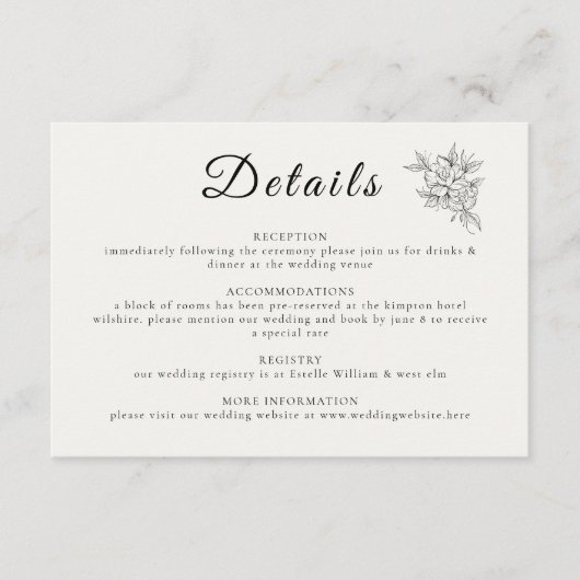 D'accompagnement Carte d'information de mariage Art Déco  (Devant)
