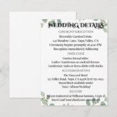 D'accompagnement Carte d'information de mariage au eucalyptus vert  (Devant / Derrière)