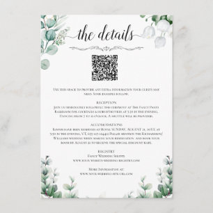 D'accompagnement Carte d'information de mariage avec code QR