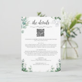 D'accompagnement Carte d'information de mariage avec code QR (Debout devant)