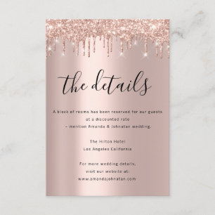 D'accompagnement Carte d'information de mariage avec détails sur la