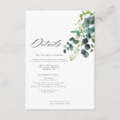 D'accompagnement Carte d'information de mariage avec feuillage d'eu (Devant)