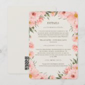 D'accompagnement Carte d'information de mariage avec fleurs aquarel (Devant / Derrière)