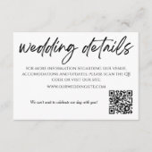 D'accompagnement Carte d'information de mariage avec QR Code (Devant)
