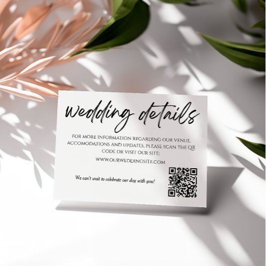 D'accompagnement Carte d'information de mariage avec QR Code