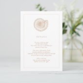 D'accompagnement Carte d'information de mariage Beige Sea Shell Bea (Debout devant)