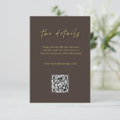 D'accompagnement Carte d'information de mariage Brun Profond & Or (Debout devant)