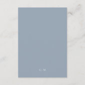 D'accompagnement Carte d'information de mariage classique bleu mono (Dos)