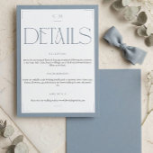 D'accompagnement Carte d'information de mariage classique bleu mono