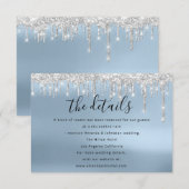 D'accompagnement Carte d'information de mariage Détails Bleu (Devant / Derrière)