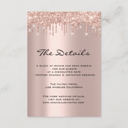 D'accompagnement Carte d'information de mariage Détails de mariage  (Devant)