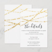 D'accompagnement Carte d'information de mariage Détails Or (Devant / Derrière)