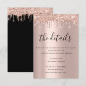 D'accompagnement Carte d'information de mariage Détails Rose (Devant / Derrière)