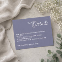 Carte d'information de mariage Dusty Lavender