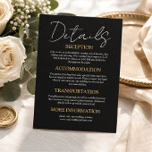 D'accompagnement Carte d'information de mariage élégante