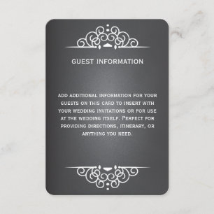 D'accompagnement Carte d'information de mariage élégante à l'ardois