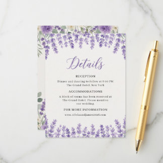 D'accompagnement Carte d'information de mariage élégante aux fleurs