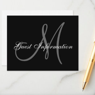 D'accompagnement Carte d'information de mariage élégante avec Monog