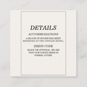 D'accompagnement Carte d'information de mariage élégante de style O
