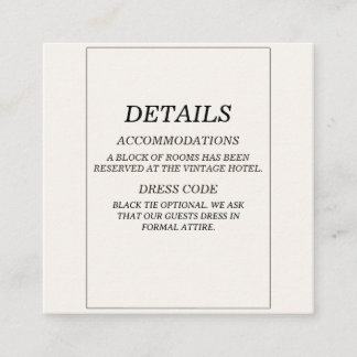 D'accompagnement Carte d'information de mariage élégante de style O