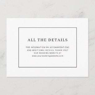 D'accompagnement Carte d'information de mariage élégante en serif n
