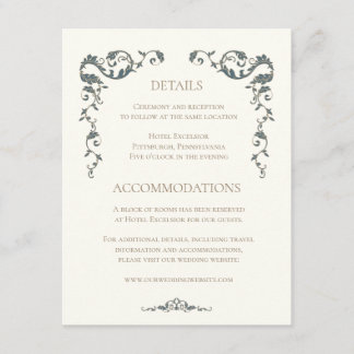 D'accompagnement Carte d'information de mariage élégante et ornée