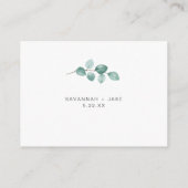 D'accompagnement Carte d'information de mariage élégante Eucalyptus (Dos)