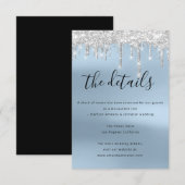 D'accompagnement Carte d'information de mariage en bleu (Devant / Derrière)