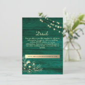 D'accompagnement Carte d'information de mariage en bois rustique av (Debout devant)