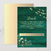 D'accompagnement Carte d'information de mariage en bois rustique av (Devant / Derrière)
