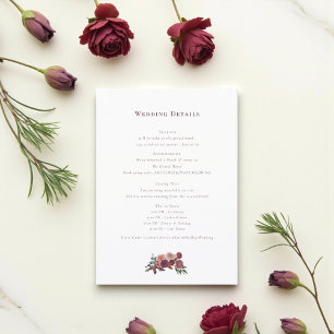 D'accompagnement Carte d'information de mariage floral romantique