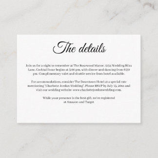 D'accompagnement Carte d'information de mariage florale rustique