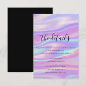 D'accompagnement Carte d'information de mariage holographique (Devant / Derrière)