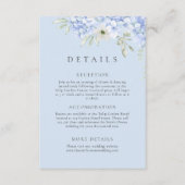 D'accompagnement Carte d'information de mariage Hydrangea Bleu (Devant)