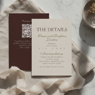 D'accompagnement Carte d'information de mariage marron Mousse Moder