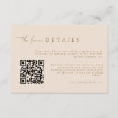 D'accompagnement Carte d'information de mariage moderne beige avec (Devant)