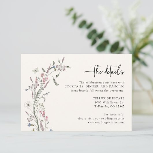 D'accompagnement Carte d'information de mariage pastel (Debout devant)