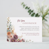 D'accompagnement Carte d'information de mariage Plum Petals (Debout devant)