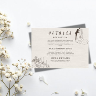 D'accompagnement Carte d'information de mariage romantique minimali